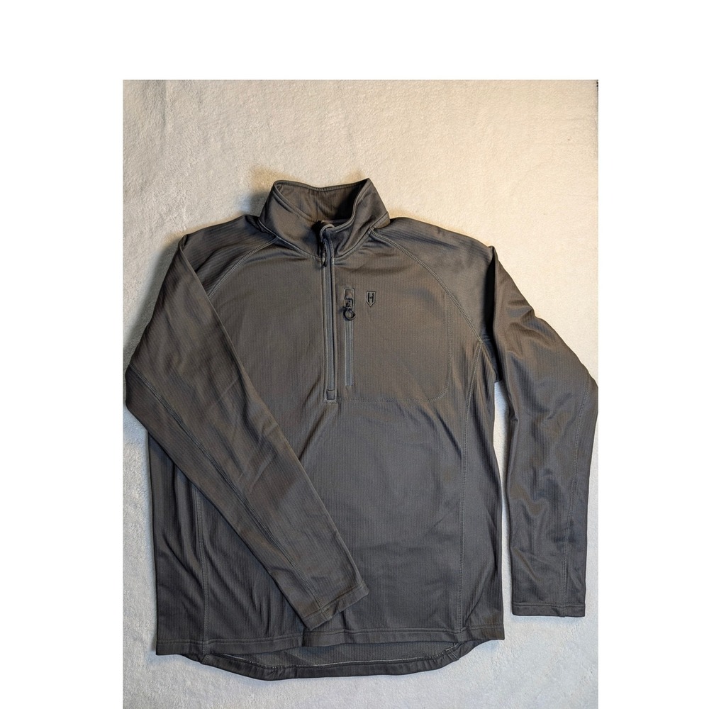 Heybo Outdoors Mens Large Charcoal Gray Quarter Zip Pullover Performance Shirt